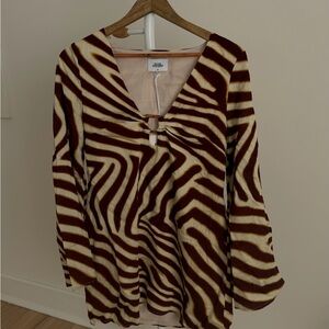 Stylish Zebra Print Long Sleeve Dress